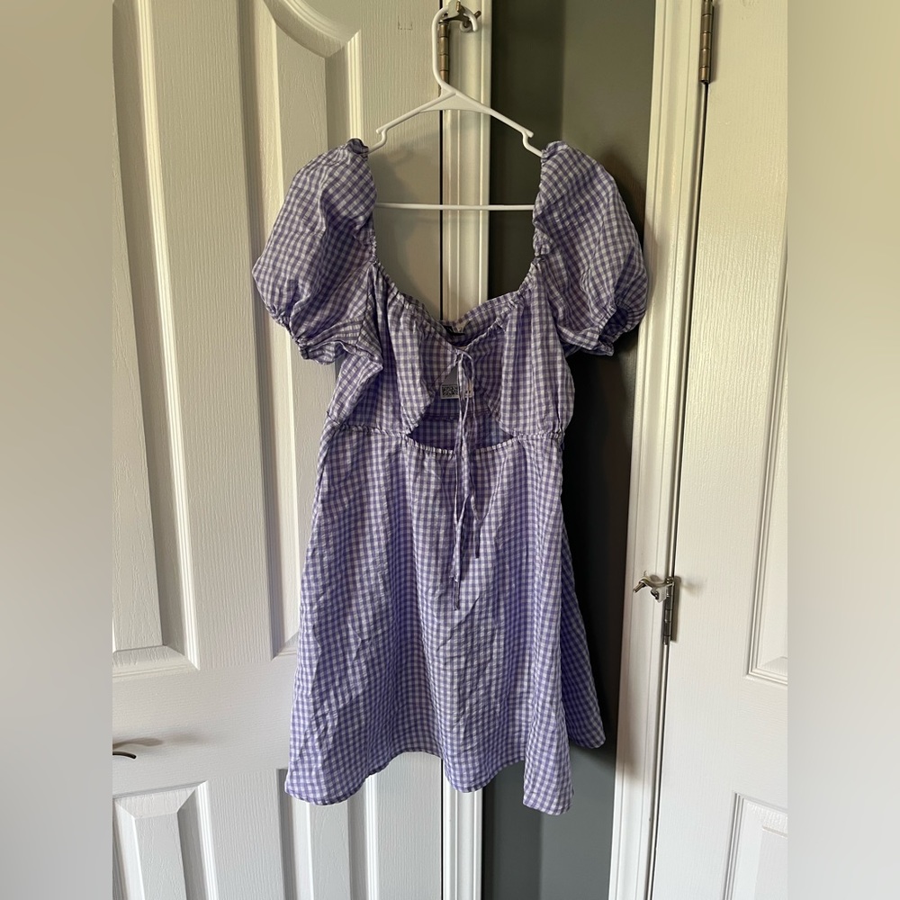 Purple and white summer dress